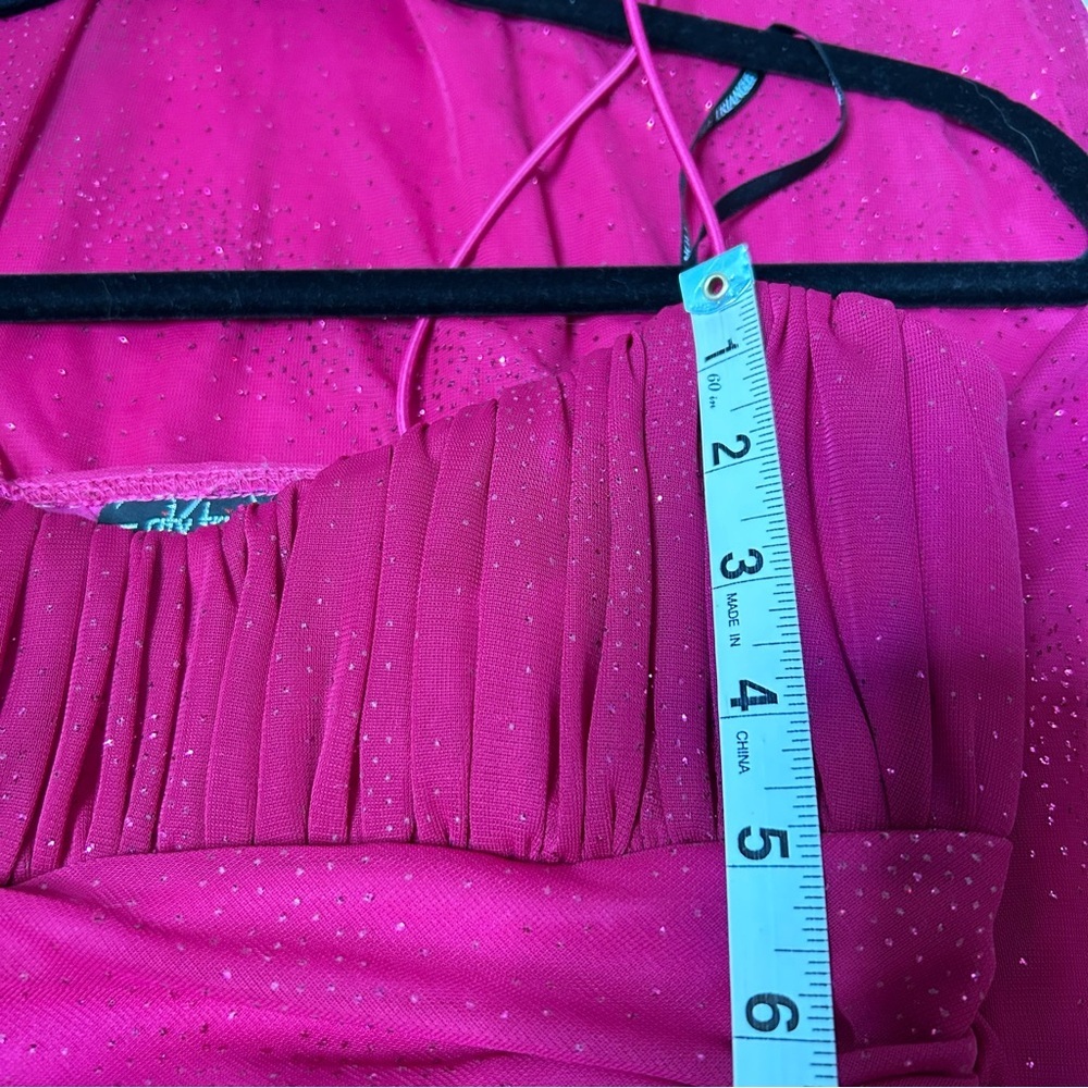 Vintage 90's City Triangles Maxi Length Evening Gown Ruched Size Medium Glitter - Picture 10 of 13